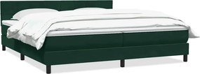 vidaXL sötétzöld bársony rugós ágy matraccal 180x220 cm