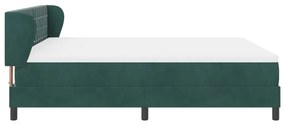 Boxspring Ágy Matraccal Sötétzöld 180x200 cm Bársony