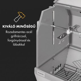 Klarstein Sauenland Pro XL, malacsütő grill, forgó nyárs, 13 W, 4 kerék, rozsdamentes acél