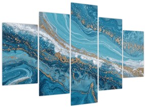 Kép - Világoskék márvány arannyal I. (150x105 cm)