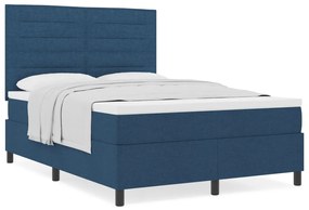 Boxspring Ágy Ágyneművel Kék 140x200 cm Szövet