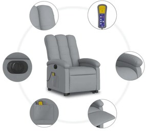 vidaXL világosszürke szövet dönthető elektromos álló masszázsfotel