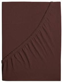 Mako-jersey pamut lepedő Luxora 180x200 cm sötétbarna