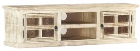fehér tömör mangófa TV-szekrény 130x30x36 cm