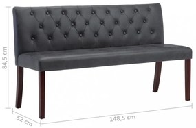 szürke művelúr pad 148,5 cm