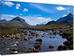 Vászonkép 90x60 Kő folyó Hegyek