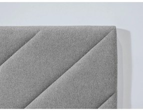 Világosszürke kárpitozott franciaágy ágyráccsal 160x200 cm Romane – Bobochic Paris