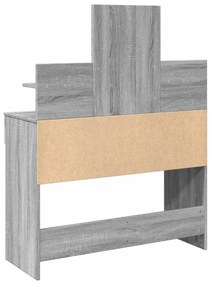 szürke sonoma színű fésülködőasztal LED-del 100 x 40 x 130 cm