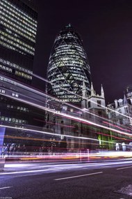 Poszter 20x30cm Kilátás Londonra éjszaka, Assaf Frank