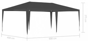 antracitszürke rendezvénysátor 4 x 6 m 90 g/m²