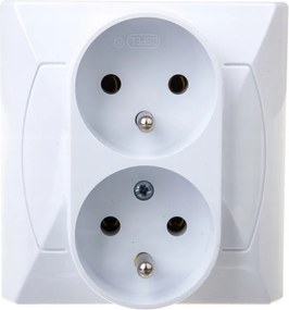 Ospel Akcent dupla aljzat fehér GP-2AC/00 földelt