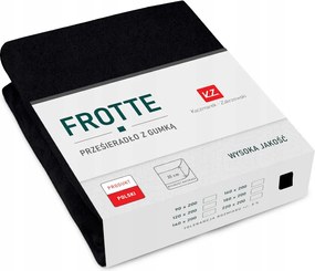 Frottír lepedő gumis 180x200 Vastag Prémium minőség Fekete