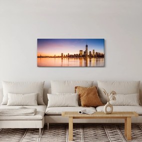 Egy város képe naplementekor (120x50 cm)