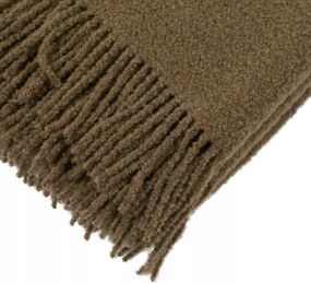 Merinó gyapjú takaró Buckle 140x200 barna, rojtokkal