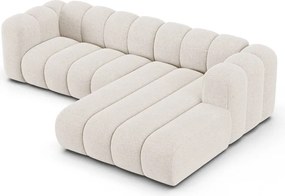 Krémszínű zsenília sarokkanapé (jobb oldali-heverő résszel) Lupine – Micadoni