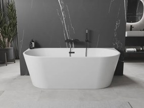 Mexen Oval szabadon álló fal melletti kád 180 x 80 cm, fehér, fekete túlfolyó - 52671808000-70