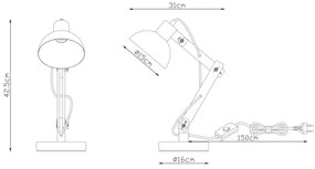 Globo 21504 - Asztali lámpa TONGARIRO 1xE27/40W/230V