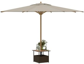 barna polyrattan kerti asztal napernyőlyukkal 55x55x46,5 cm