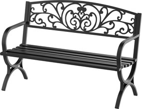 Outsunny 2-személyes Kerti Pad 240kg Terhelhetőséggel - Beltéri és Kültéri Használatra 127x60x85 cm Fekete | Aosom