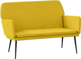 vidaXL sárga bársonypad 108x79x79 cm