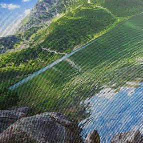 Tó a Tátrában képe (órával) (90x30 cm)