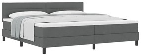 Boxspring ágy matraccal sötétszürke 200x200 cm szövet