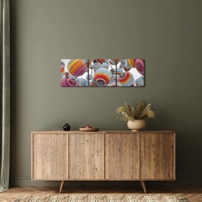 Festett gömbök képe (órával) (90x30 cm)