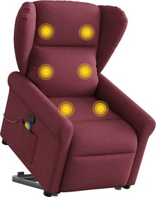 vidaXL bordó szövet dönthető masszázs- és állófotel