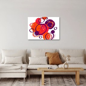 Kép - Motívum körökkel meleg színekben (70x50 cm)