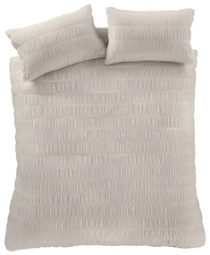 Bézs kétszemélyes-hosszabbított krepp ágyneműhuzat 230x220 cm Seersucker – Catherine Lansfield