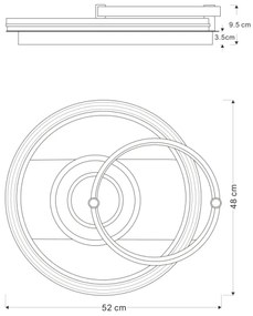 Globo 48459-46 - LED dimmelhető mennyezeti lámpa ANI LED/46W/230V 2700-6000K+távirányító