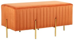 Narancssárga bársony ülőpad 89 x 45 cm DAYTON Beliani