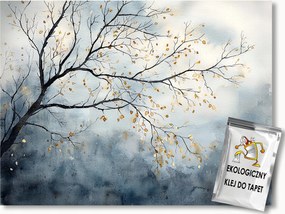 Fotótapéta Flizelina Akvarell Fa Levelek Ősz Felhők 100x75 ragasztó