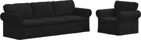 vidaXL Kanapé 2 pcs Fekete 245 x 82 x 80 cm szövet