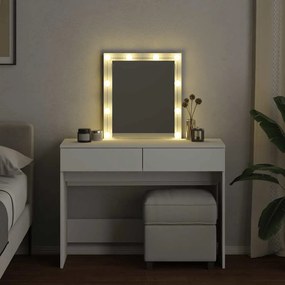fehér fésülködőasztal LED-del 100 x 40 x 130 cm