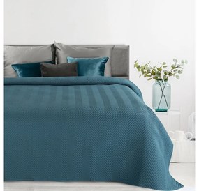 Len3 vászon szerkezetű préselt mintás ágytakaró Kék 220x240 cm