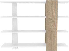 Nur könyvespolc, fehér-dió, 120 cm