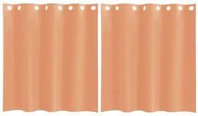 2 db terrakotta színű voile fátyolfüggönyök rojtokkal