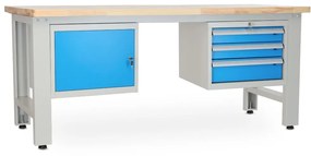 Műhelyasztal Solid OAK-13, 210 cm, 2x függő doboz, tölgy