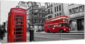 Vászonkép 210x100 London Fülke Busz