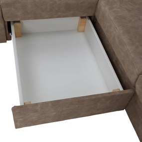 Ülőgarnitúra, bézs, balos, MALAGA BIG