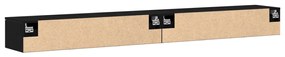 Fali szekrények 2 db Fekete tölgy 102x30x20 cm Szerelt fa