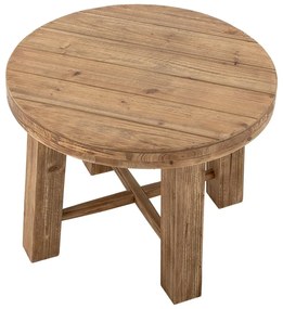 Sötét natúr színű kerek dohányzóasztal egzotikus fa dekorral ø 60 cm Emmett – Bloomingville