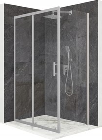 Zuhanykabin 120x100cm tolóajtó króm üveg Esg 6mm bevonat