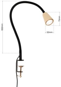 Orion - DOTTY rugalmas csíptetős asztali lámpa 1xGU10/10W/230V bézs/fekete