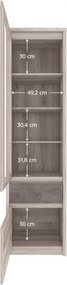 Vitrin 1D1W1S, nairobi gesztenye/onix, JESI NEW