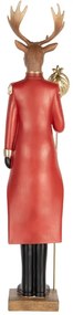 Lord Rudolf piros ruhás szarvas vintage karácsonyi dekor figura 81 cm