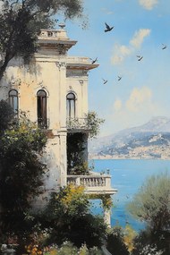 Vászonkép Canvas Építészet Olaszország Amalfi Villa Tenger Terasz 80x120