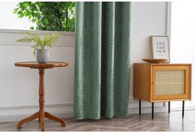 Sötétítő függöny LOOM VELVET 140x250 cm, zöld Felfüggesztés: Hullámos sínszalag