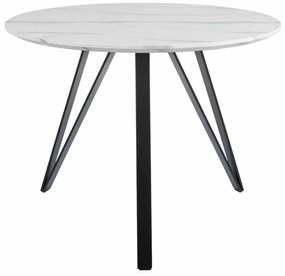 Tetis étkezőasztal, 100 cm átmérő, márvány / fekete